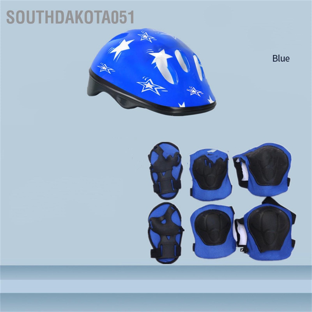 [Hàng Sẵn] Bộ 7 Đồ Bảo Hộ Tay Chân + Đầu Gối, Mũ Bảo Hiểm Cho Bé Khi Đi Xe Đạp Ván Trượt Trượt Patin【Southdakota051】