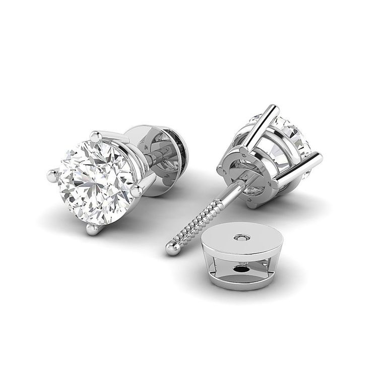 Bông tai Kim cương nhân tạo Moissanite nụ 4 chấu, viên chủ 5ly - 11 Mẫu tự chọn