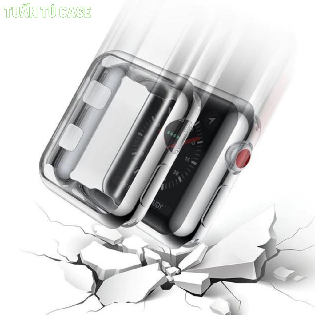 Ốp Apple Watch bảo vệ màn hình cạnh viền chất liệu TPU dẻo Series SE | 6/5/4/3/2/1 38mm 40mm 42mm 44mm - Tuấn Tú Case