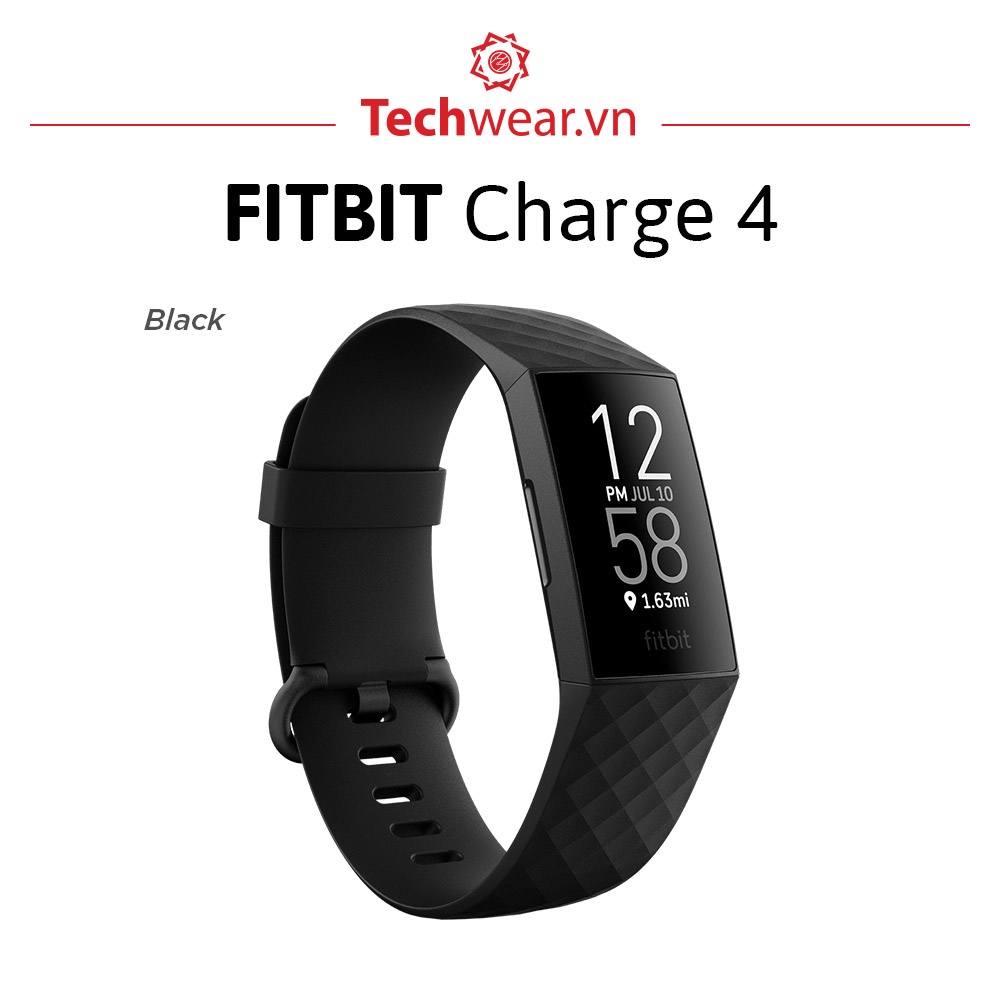 Vòng theo dõi sức khỏe thể thao Fitbit Charge 4 - Bảo hành 12 tháng FPT Techwear