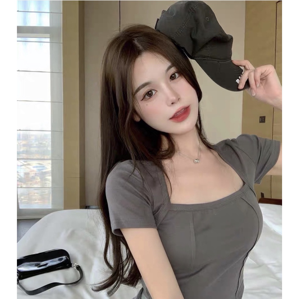 ÁO PHÔNG CỔ VUÔNG GÂN 3 MÀU CHO NỮ