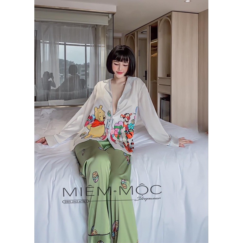 BỘ PIJAMA LỤA GẤU XINH XINH
