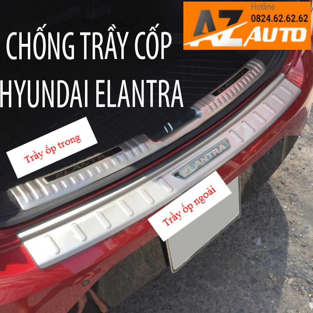 Ốp chống trầy cốp ngoài Hyundai Elantra 2017-2021–  INOX(hàng cao cấp)