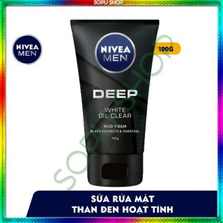 Sữa rửa mặt Nivea Men than hoạt tính Deep White oil clear 100g