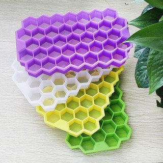 Khay silicon làm đá làm thạch đựng đồ hình tổ ong có nắp đậy