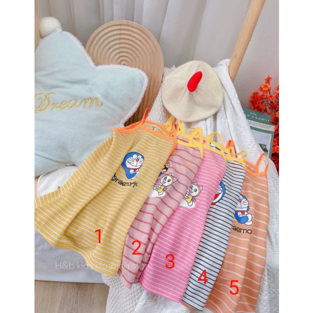 Váy, đầm 2 dây mùa hè cho bé gái họa tiết xinh xắn size 8ky - 20ky