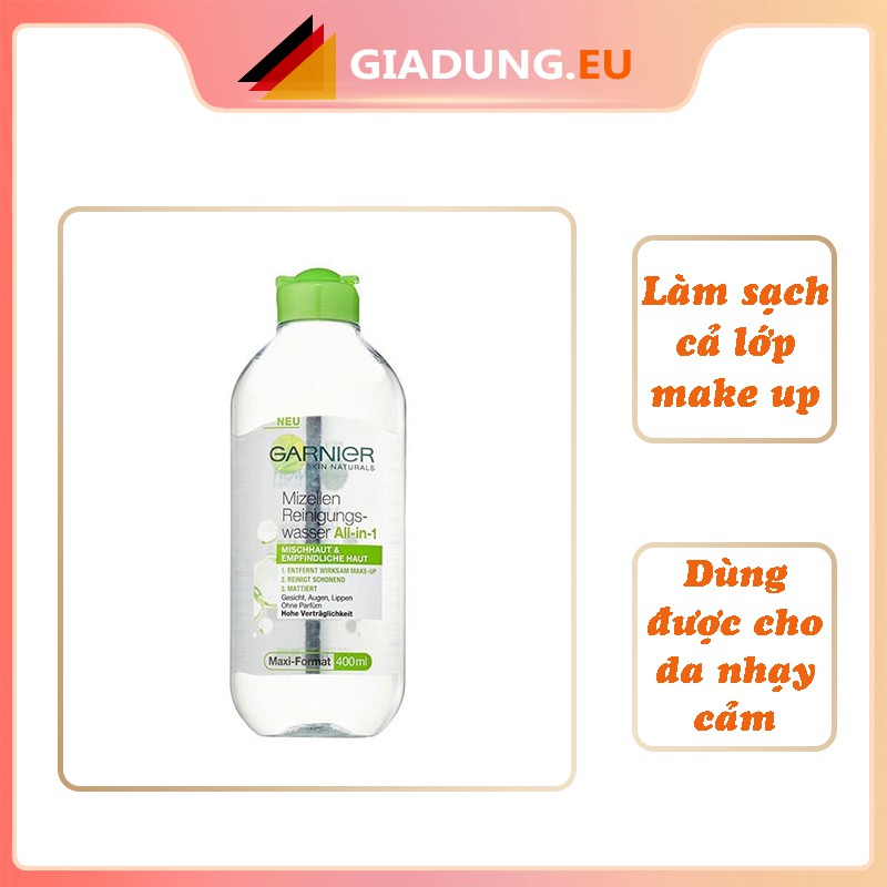 Nước tẩy trang Garnier Skin Naturals Mizellen Reinigungswasser All-in-1 400 ml