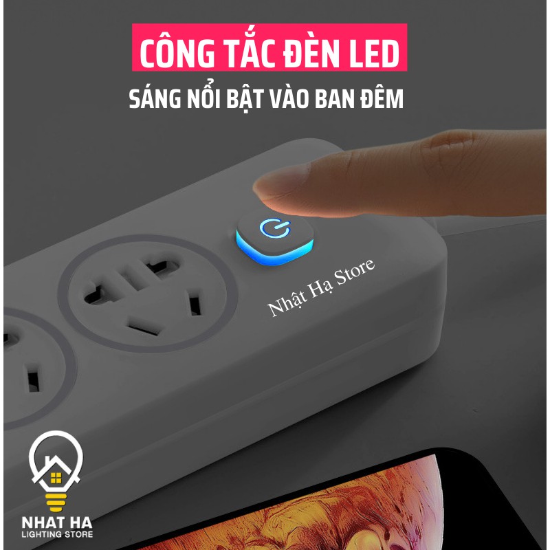 Ổ Cắm Điện USB Đa Năng Cute OD-432 Dễ Thương Gắn Tường Tiện Lợi Chịu Tải 2500W Dây dài 3M 3 màu Pastel