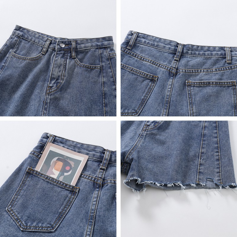 Quần short denim ống rộng lưng cao theo phong cách Hàn Quốc Xiaozhainv | BigBuy360 - bigbuy360.vn
