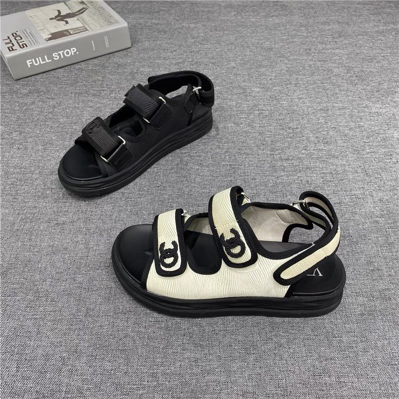 Dép Sandal Nữ Quai Dán Đế Bánh Mì Cao 2cm QC Cao Cấp TRINH LÊ SHOP GIÀY DÉP