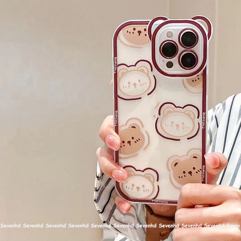 Ốp Điện Thoại Tpu Dẻo In Hình Gấu Nâu Hoạt Hình Cho iPhone 13 12 11 Pro Max Xs Max Xr X 7 8 6 6s Plus