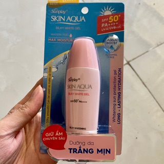 Gel chống nắng dưỡng da trắng mượt Sunplay Skin Aqua Silky White Gel SPF 50+, PA++++ 30g