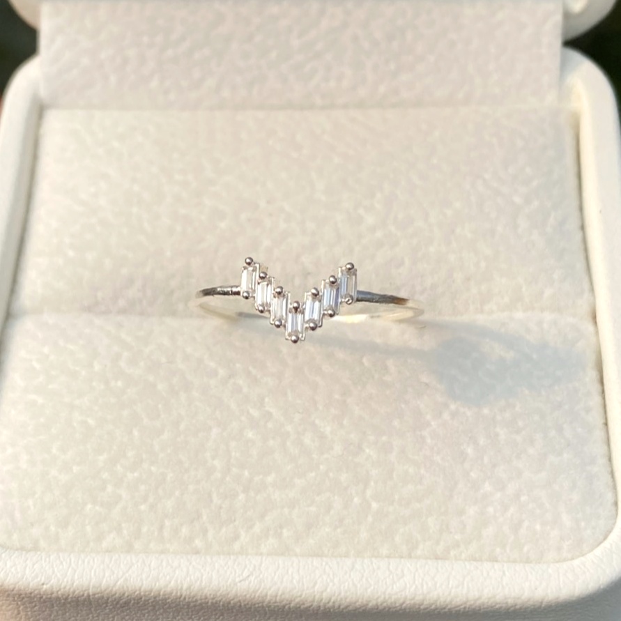 Nhẫn nữ bạc ta mặt trái tim ghép đơn giản - Trang sức bạc Evasilver