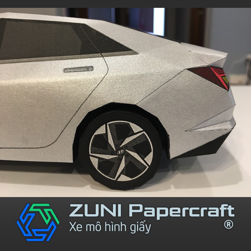 Bộ KIT Xe mô hình giấy Hyundai Elantra 2021 của ZUNI Papercraft