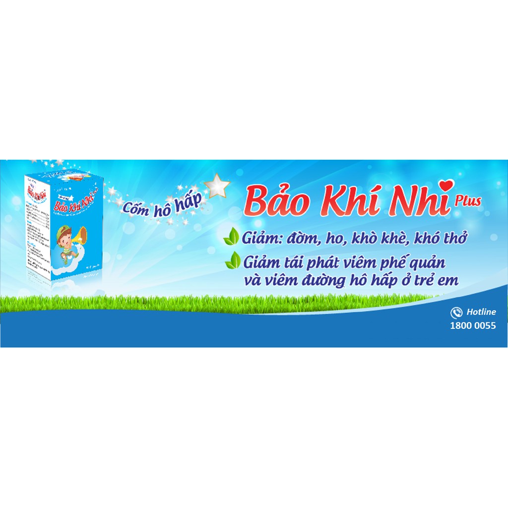 Bảo Khí Nhi Plus- Hỗ trợ điều trị bênh đường hô hấp, giảm ho, long đờm, khờ khè, khó thở