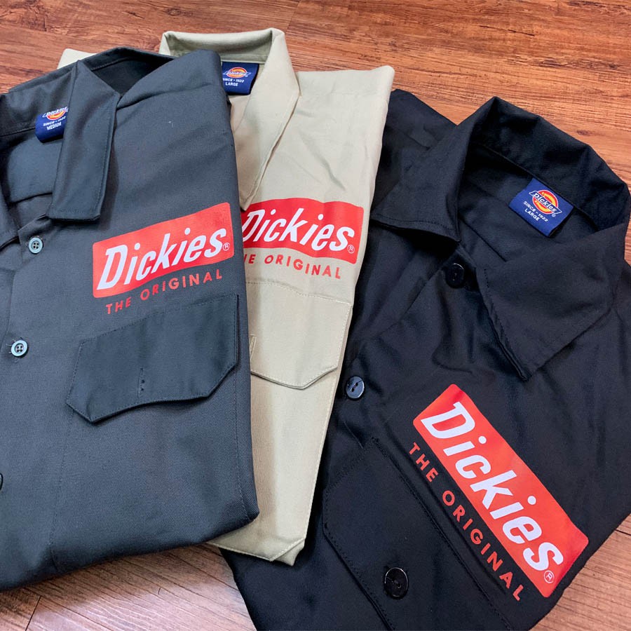 Áo sơ mi kaki nam Dickies tay ngắn túi ngực in chữ chính hãng - Helistore