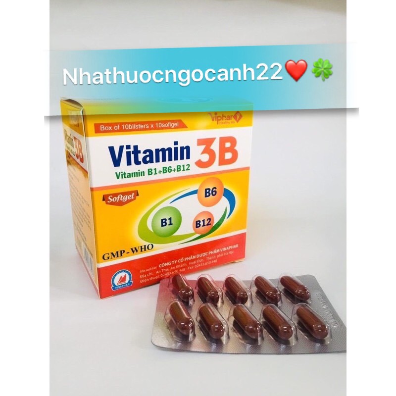 Viên uống Vitamin 3B B1-B6-B12 (hộp 100 viên)