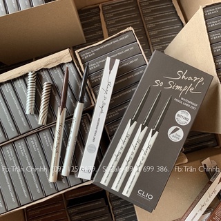 Có sẵn - Chì kẻ mí mắt Clio Sharp Pencil Liner 2 màu nâu và đen, kẻ mắt dễ dàng, makeup tự nhiên