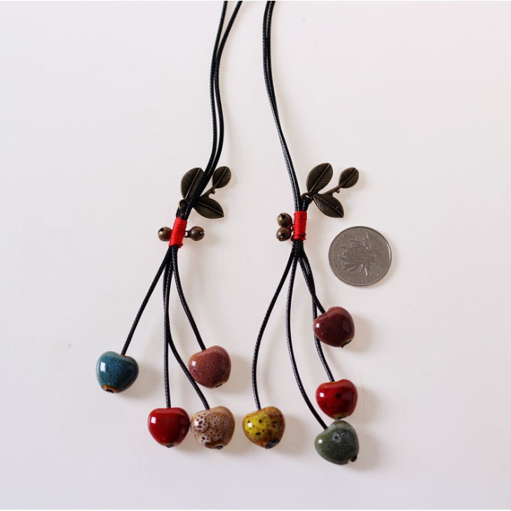 Vòng cổ gốm truyền thống màu tự nhiên VGOM49