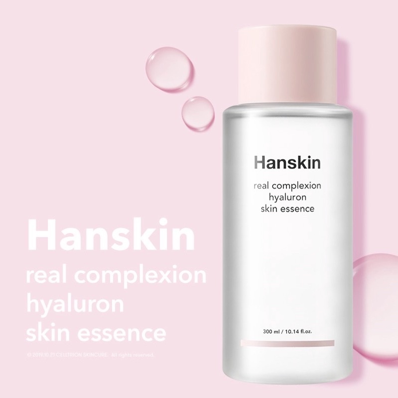 Nước hoa hồng cấp ẩm sáng da Hanskin Real Complexion Hyaluron Essence Toner