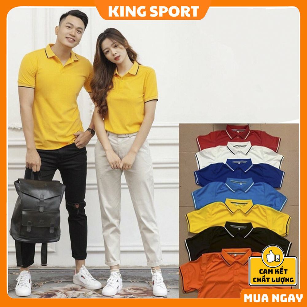 Áo polo nam đẹp cao cấp tay ngắn có cổ unisex form rộng vải mè thoáng mát chính hãng KING SPORT