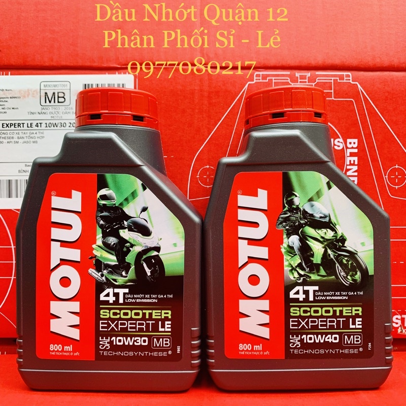 Nhớt Xe Tay Ga Motul Scooter Expert LE 10W-30 Và 10W-40 800ML - Sản Phẩm Của Motul Việt Nam