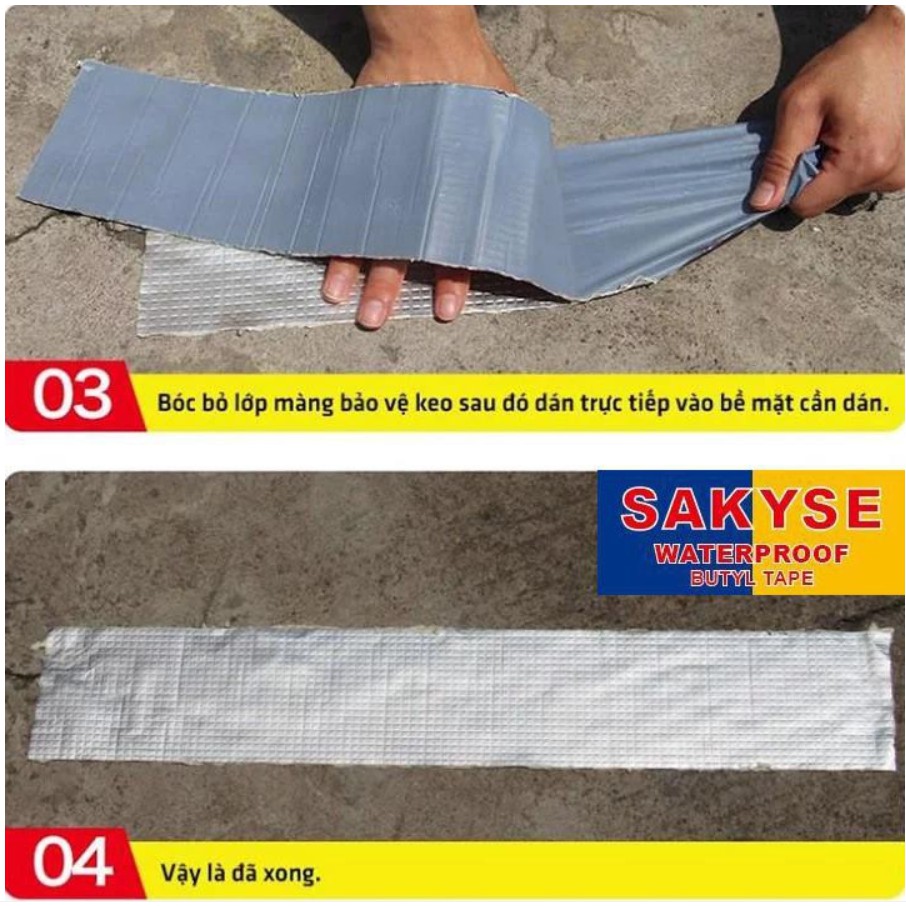 Băng Keo Dính Chống Thấm Sakyse, Công Nghệ Nhật Bản, Băng Keo Siêu Dính Chống Thấm Tuyệt Đối 10cmx5cm