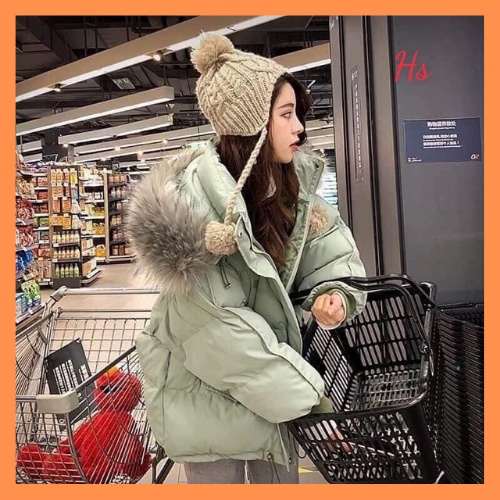 Áo phao 5 màu lông chồn - Áo khoác nữ chất phao trần lông tháo rời - LYLY STORE