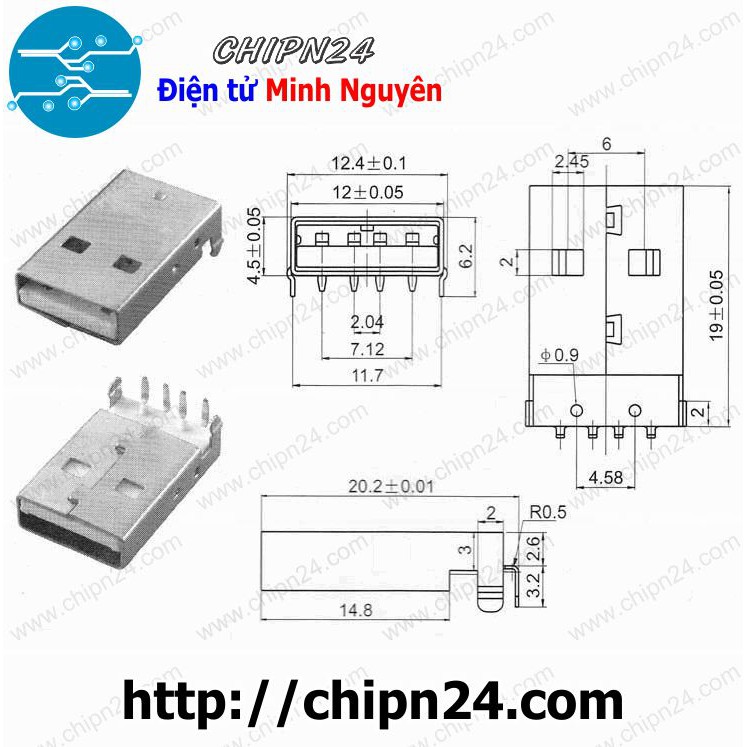 [4 CÁI] USB A Đực Cắm