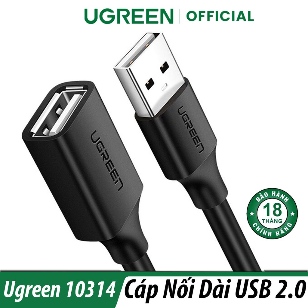 Cáp Chuyển USB 2.0  Dài 1M Ugreen 10314 Chính Hãng