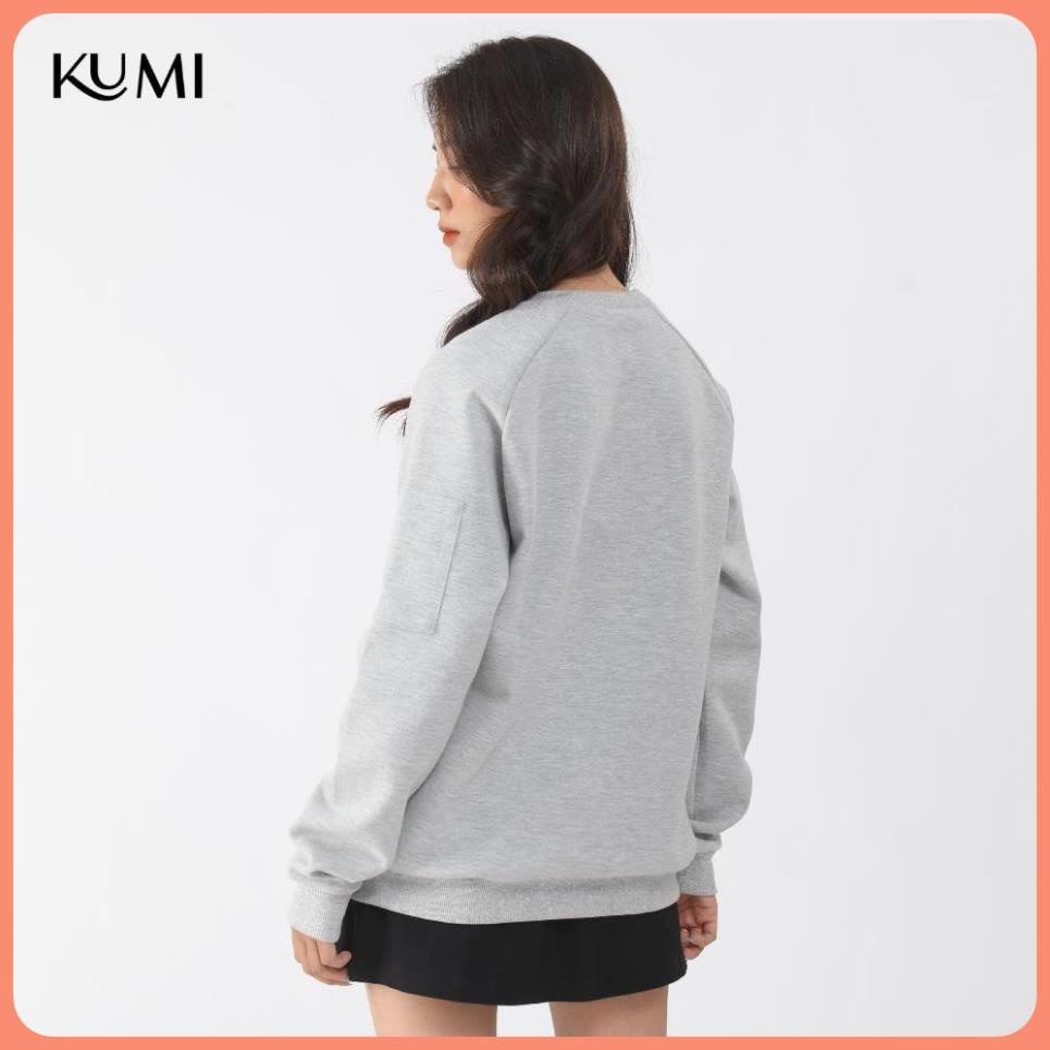 Áo Nỉ Nữ Có Túi Khóa Tay Chất Nỉ Bông Cao Cấp Kumi, Áo Nỉ Sweater Nữ Basic Thời Trang Trẻ Trung Năng Động 2 Màu Đen-Ghi | BigBuy360 - bigbuy360.vn