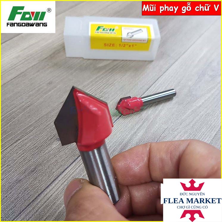 Mũi phay gỗ hình chữ V, cốt 6.35mm và 12.7mm  KIM KHÍ ĐỨC NGUYÊN