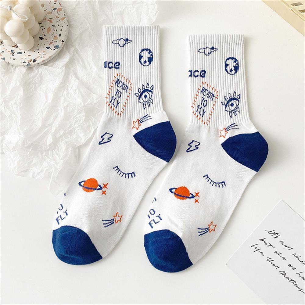 Vớ Cotton Họa Tiết Hành Tinh Dễ Thương