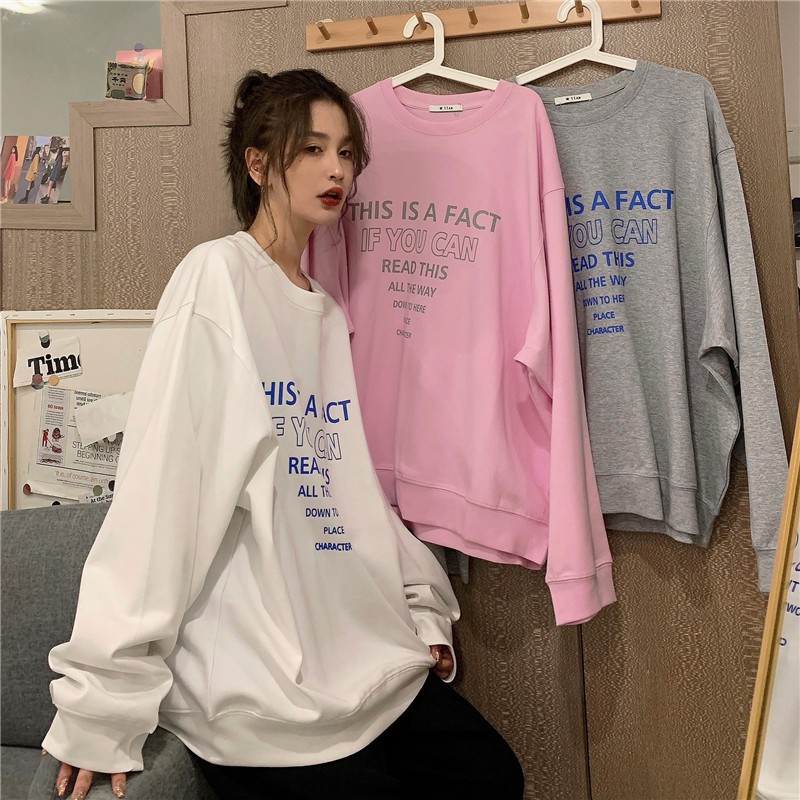 Áo Sweater THIS IS A FACT phong cách Ulzzang Hàn Quốc tay dài họa tiết in hình phong cách cá tính CoolZ CZ506 | WebRaoVat - webraovat.net.vn