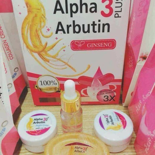 SÉT KEM FACE NHÂN SÂM ALPHA ARBUTIN THÁI LAN