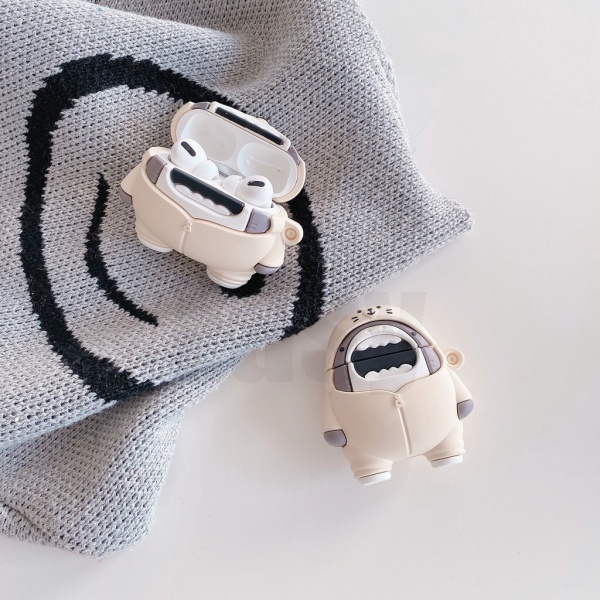 Vỏ Bảo Vệ Hộp Sạc Tai Nghe Airpods 1 2 3 pro Bằng TPU Mềm Hình Cá Mập Miệng Rộng