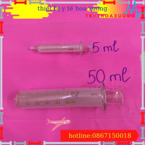 Bơm Tiêm Thuỷ Tinh Các Kích Cỡ 5ml, 10ml, 20ml, 30ml, 50ml, 100ml