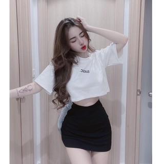 Set Áo Croptop Basic + Chân Váy Midi (Có Lót Quần) Siêu Hot LH52