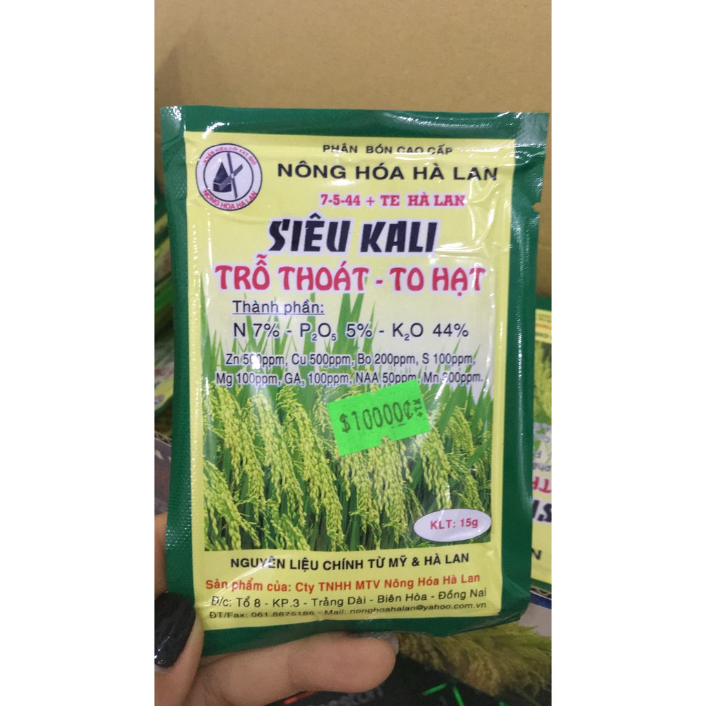 Phân bón SIÊU KALI 7-5-44 +TE Hà Lan