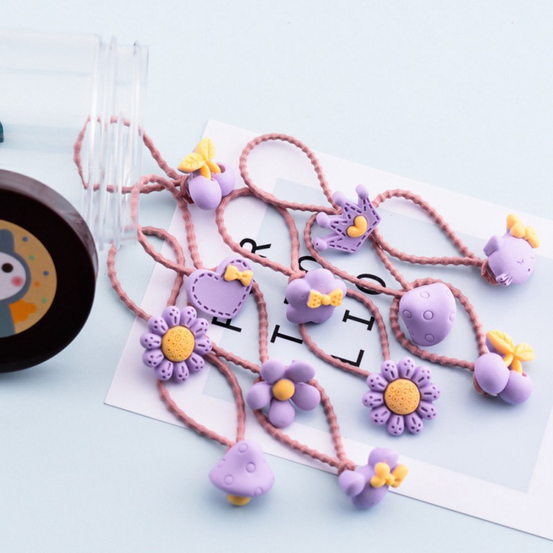 Set 12 Dây Buộc Tóc Hoạt Hình Dễ Thương Cho Bé Gái balo local brand | BigBuy360 - bigbuy360.vn