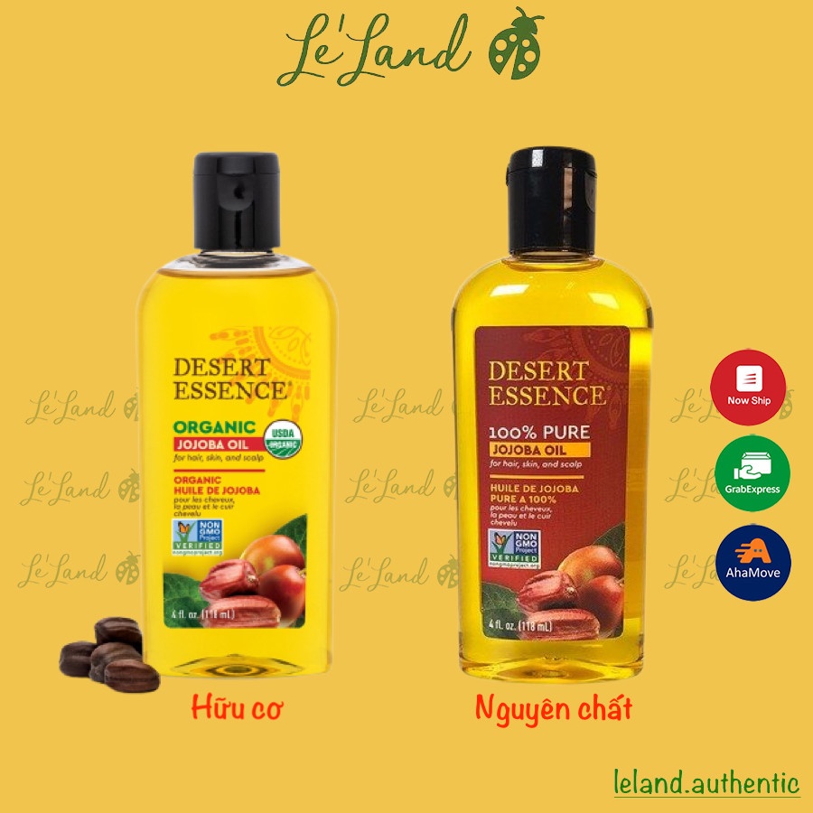 Bill US - Tinh dầu dưỡng tóc &amp; dưỡng da Desert Essence 100% Pure Jojoba Oil 118ml