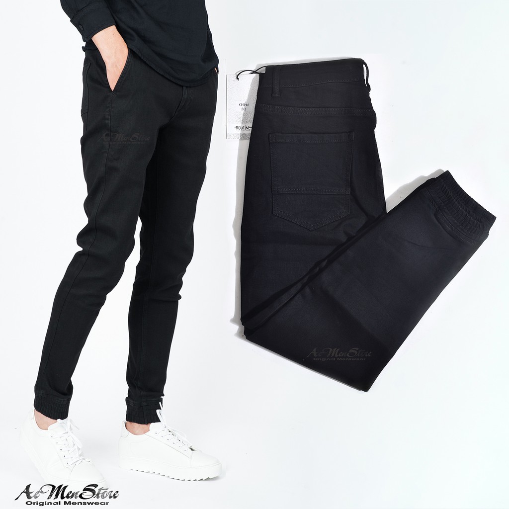 Quần jean nam jogger Routine chất jean thun co giãn mẫu mới 2019