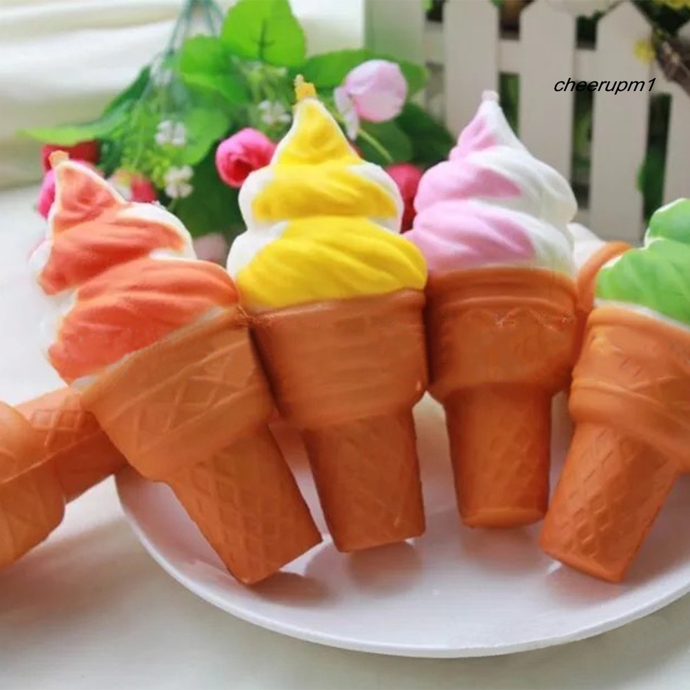 Đồ chơi squishy giảm căng thẳng hình kem ốc quế dễ thương cho bé 10cm