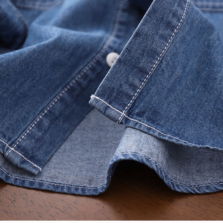 Áo Sơ Mi denim Tay Dài Thời Trang Xuân Thu Dành Cho Bé Trai 2022