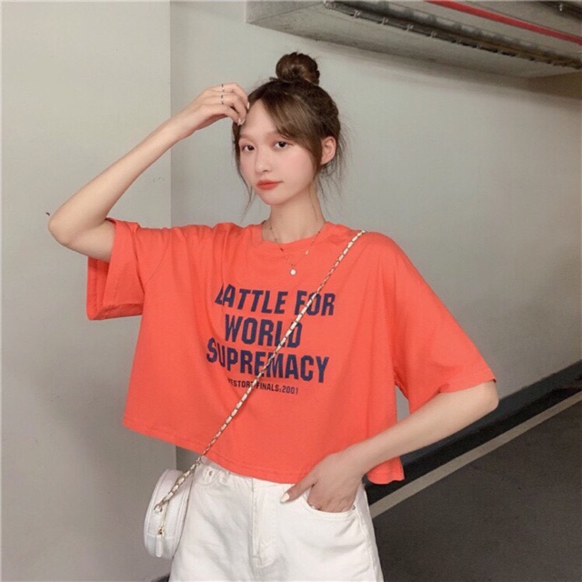 Áo Ulzzang FREESHIP Áo Croptop Form Rộng Ulzzang [áo croptop