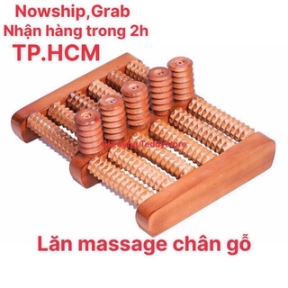Bàn lăn gỗ massage chân 5 cột và 6 hàng