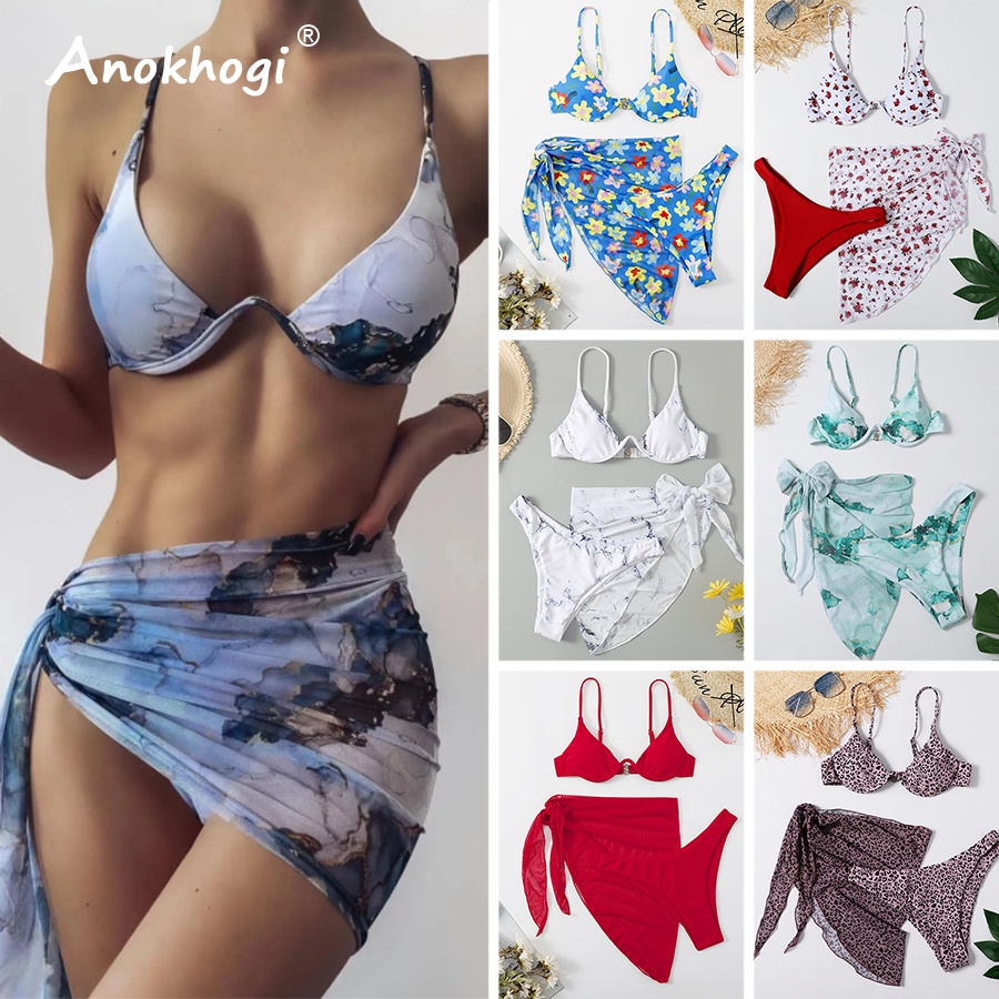 Bộ Bikini 3 Mảnh Màu Sắc Gradient Zj57