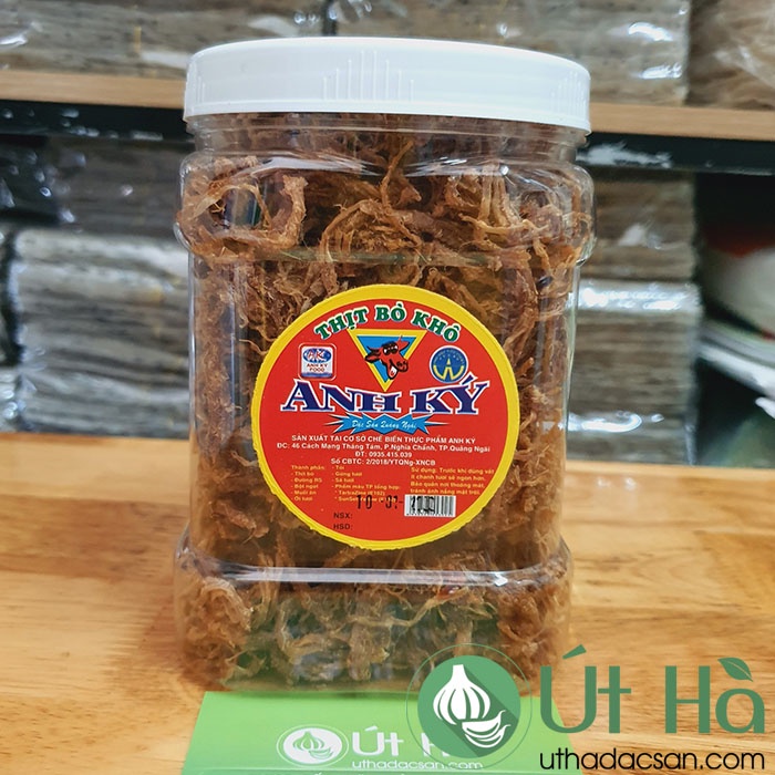 Khô Bò Quảng Ngãi Hủ 200gr/500gr Thương Hiệu Bò Khô Anh Ký Loại Ngon Đặc Biệt - Út Hà Đặc Sản