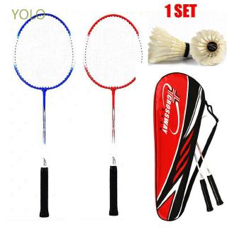 YOLO Children Adults Racquet Sports Sport Training 2 Player Rackets Badminton Set