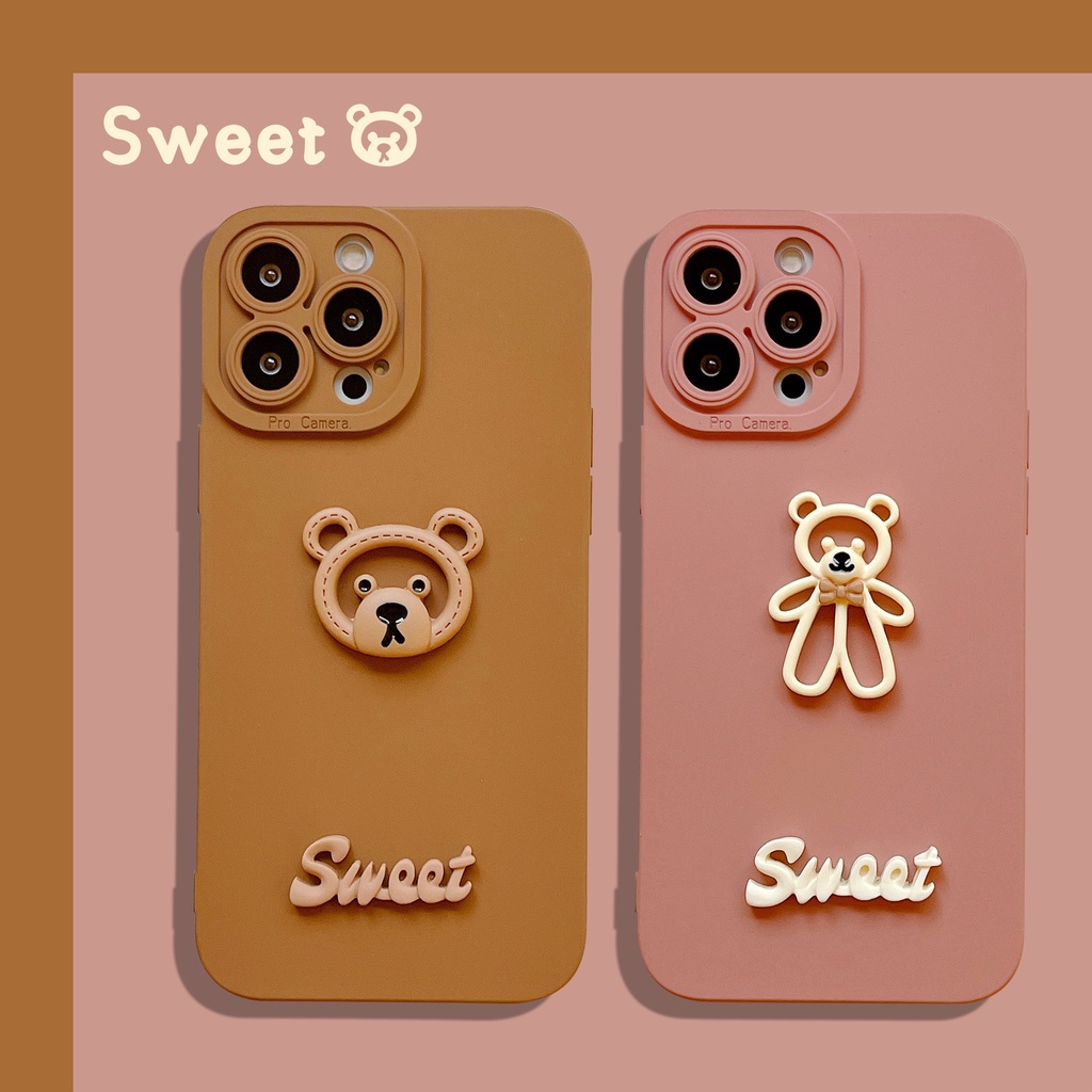 Ốp lưng iphone cạnh vuông bảo vệ camera Brown 7plus x xsmax 11 11promax 12 12pro 12promax 13 13pro 13promax DT13